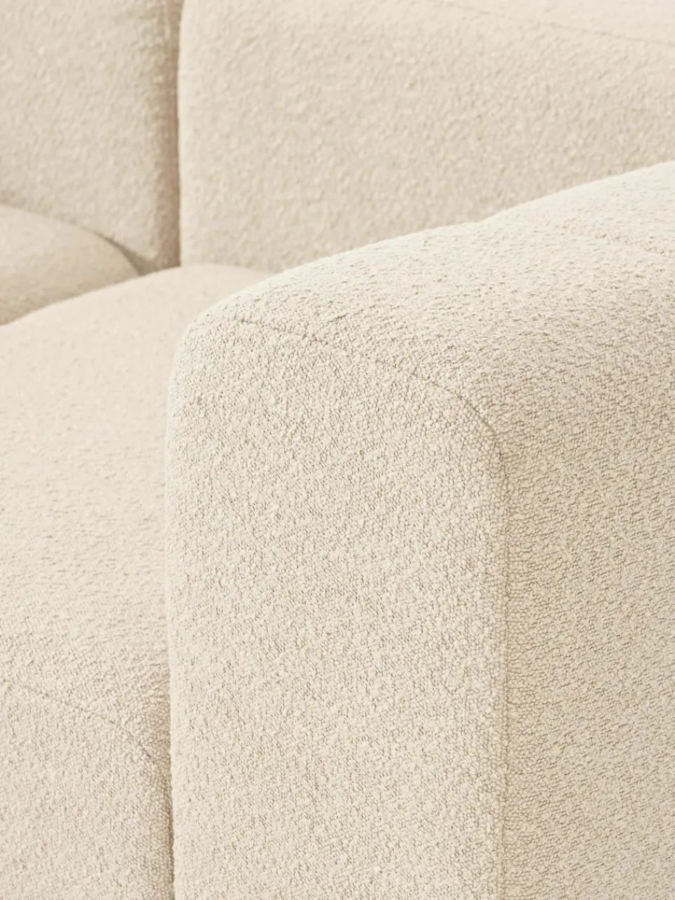 Modulaire bouclé bank Lena (4-zits) met kruk^Westwing Collection Fashion