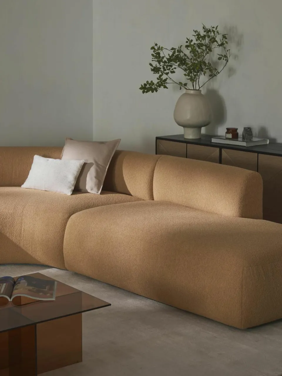 Modulaire bouclé hoekbank Sofia (4-zits)^Westwing Collection Best