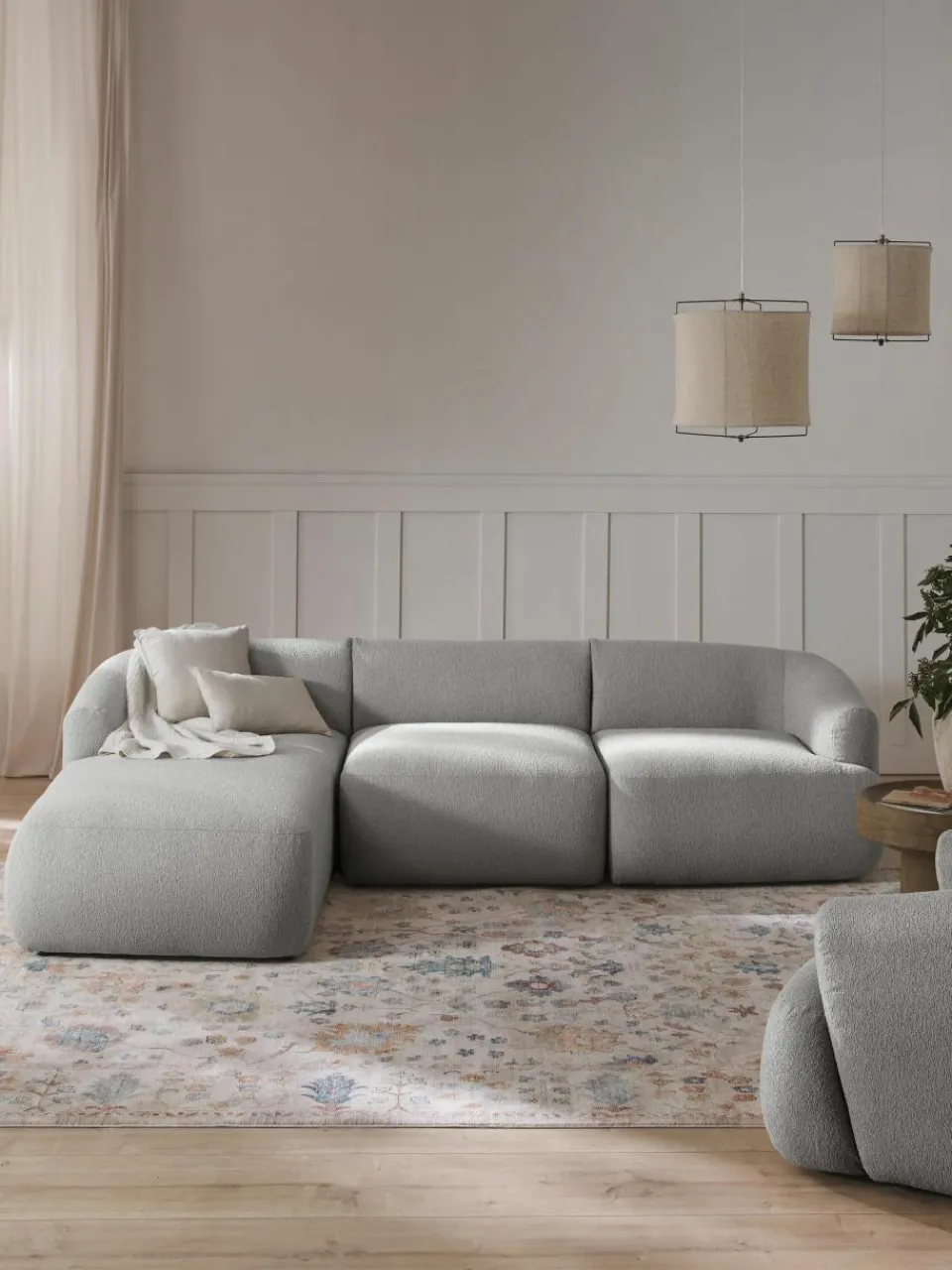 Modulaire bouclé hoekbank Sofia (3 zits)^Westwing Collection Hot