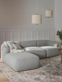 Modulaire bouclé hoekbank Sofia (3 zits)^Westwing Collection Hot