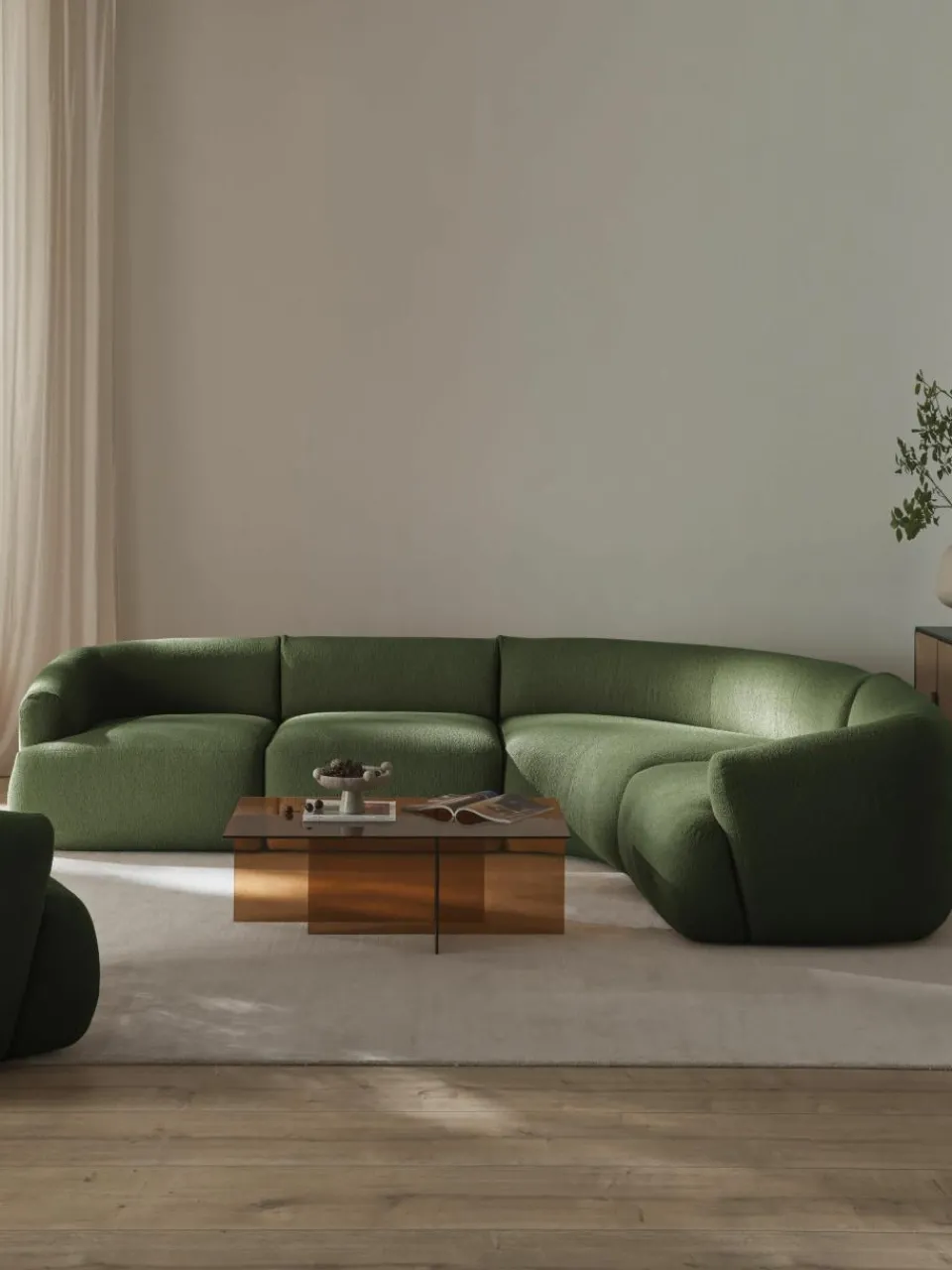 Modulaire bouclé hoekbank Sofia (4-zits)^Westwing Collection Outlet