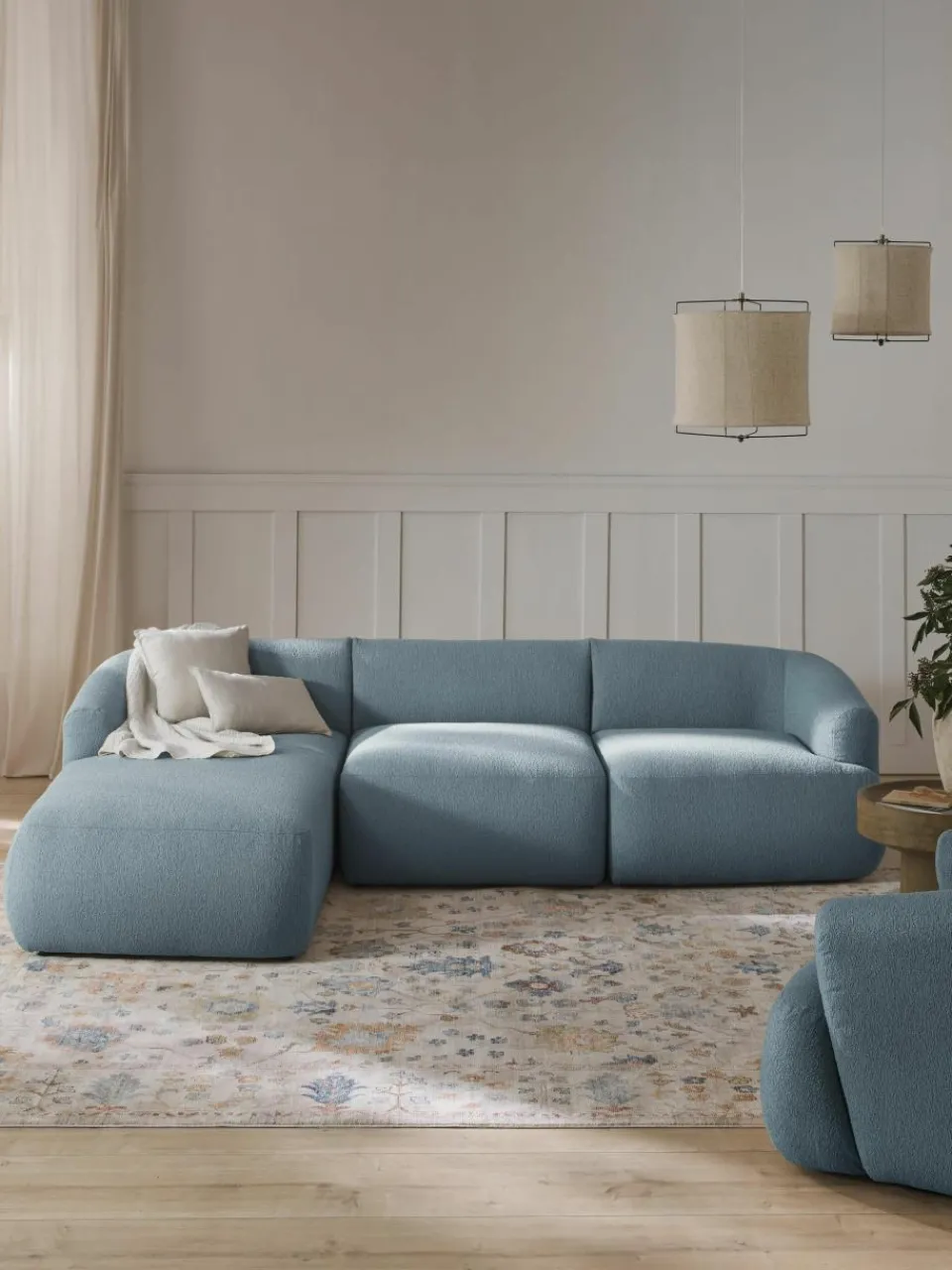 Modulaire bouclé hoekbank Sofia (3-zits)^Westwing Collection Outlet