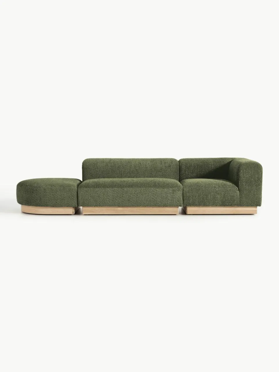 Modulaire chaise longue Natalie van teddy-bouclé^Westwing Collection Fashion