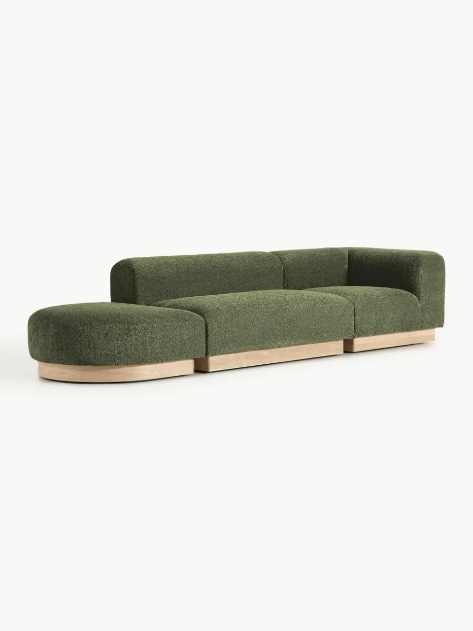 Modulaire chaise longue Natalie van teddy-bouclé^Westwing Collection Fashion