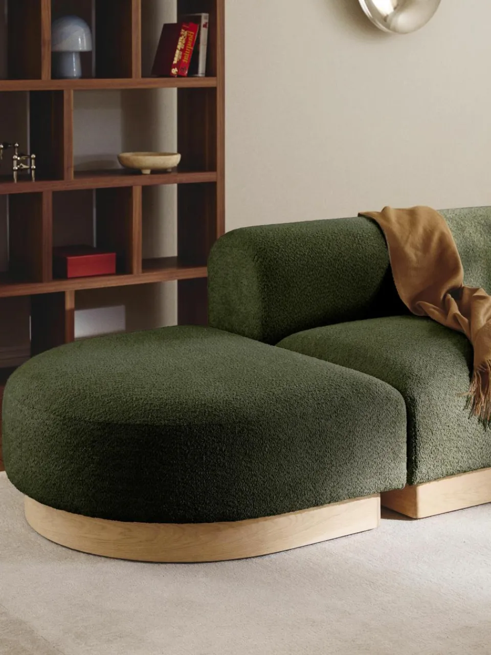 Modulaire chaise longue Natalie van teddy-bouclé^Westwing Collection Fashion