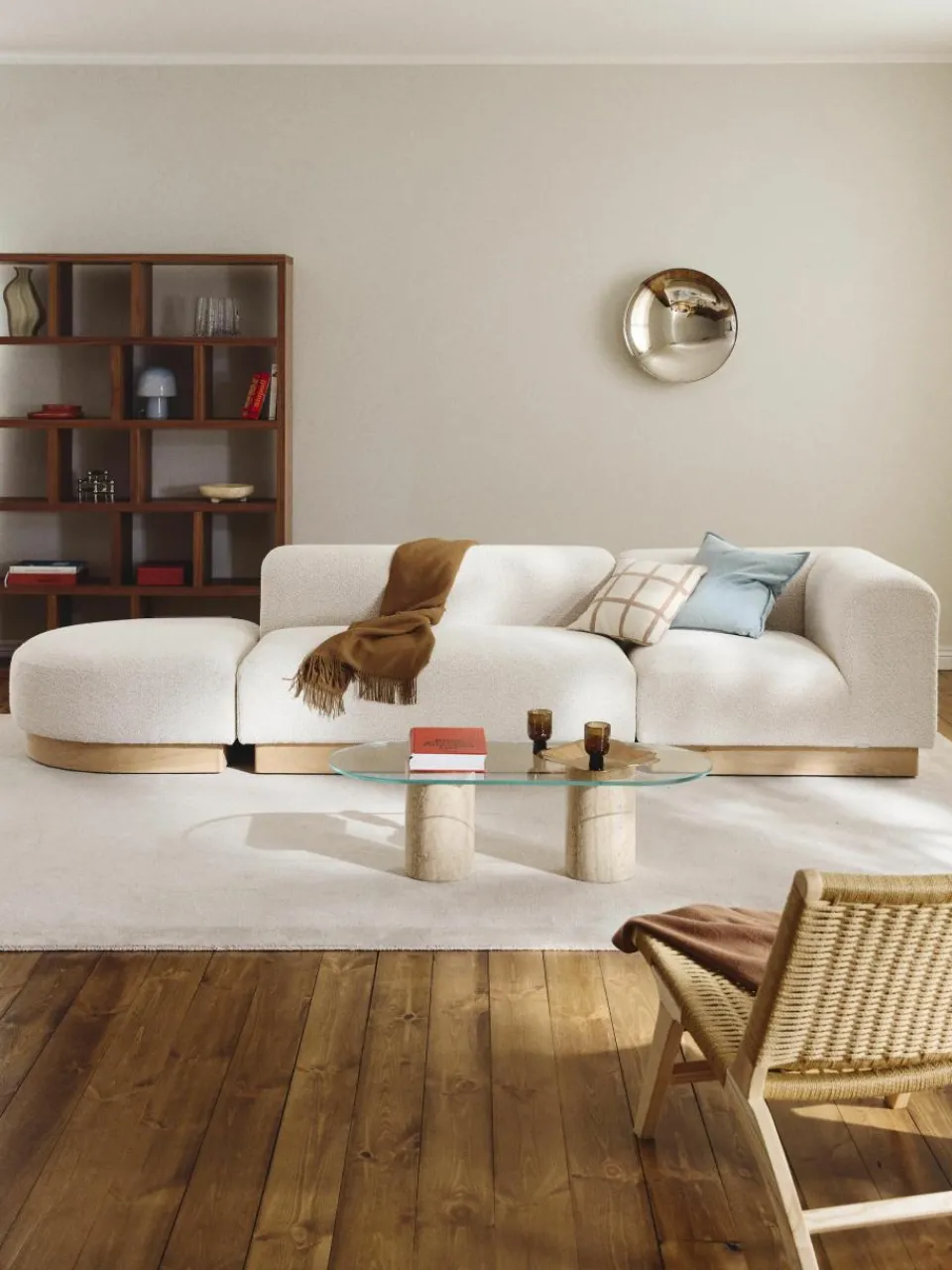 Modulaire chaise longue Natalie van teddy-bouclé^Westwing Collection Outlet