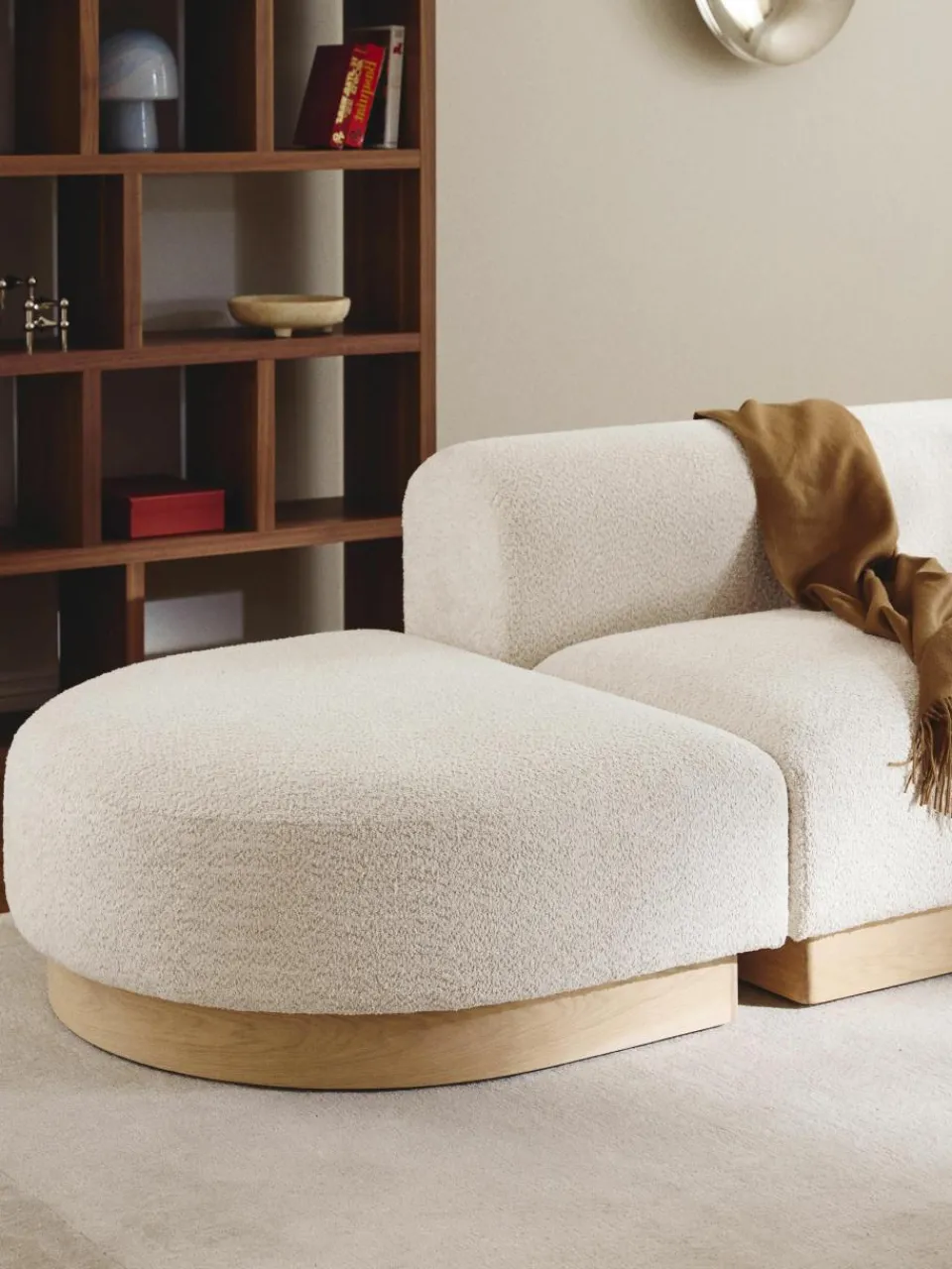 Modulaire chaise longue Natalie van teddy-bouclé^Westwing Collection Outlet