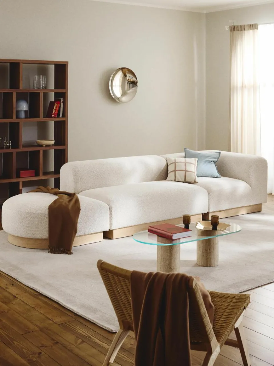 Modulaire chaise longue Natalie van teddy-bouclé^Westwing Collection Outlet