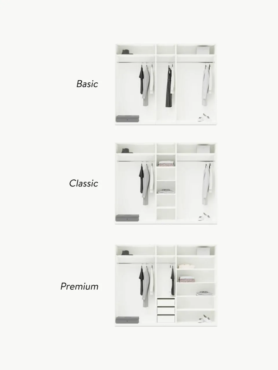 Modulaire draaideurkast Charlotte, 250 cm breed, diverse varianten^Westwing Collection Clearance