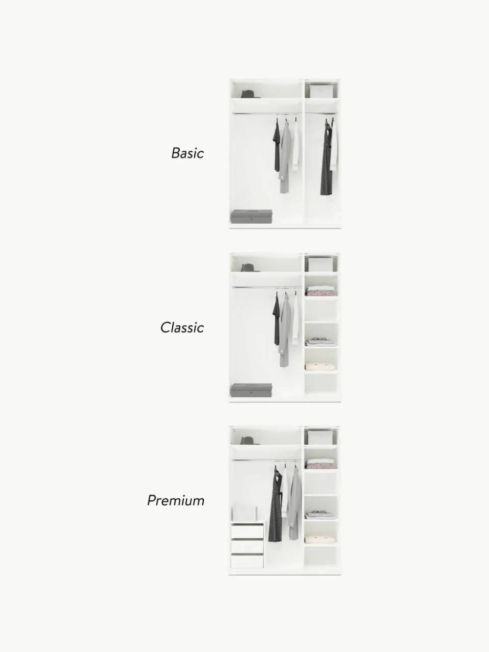 Modulaire draaideurkast Charlotte, 150 cm breed, diverse varianten^Westwing Collection New