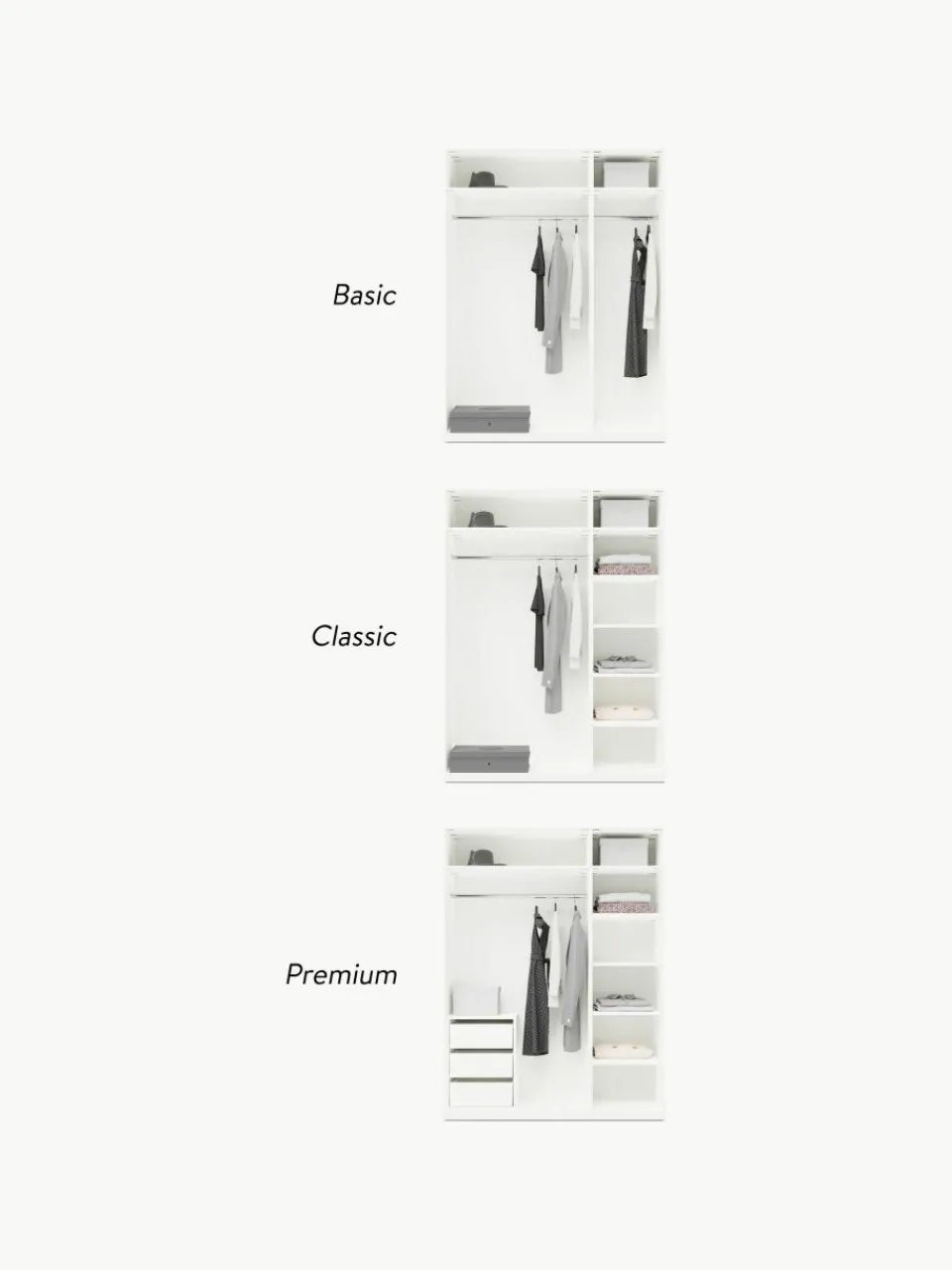 Modulaire draaideurkast Simone, 150 cm breed, diverse varianten^Westwing Collection Outlet