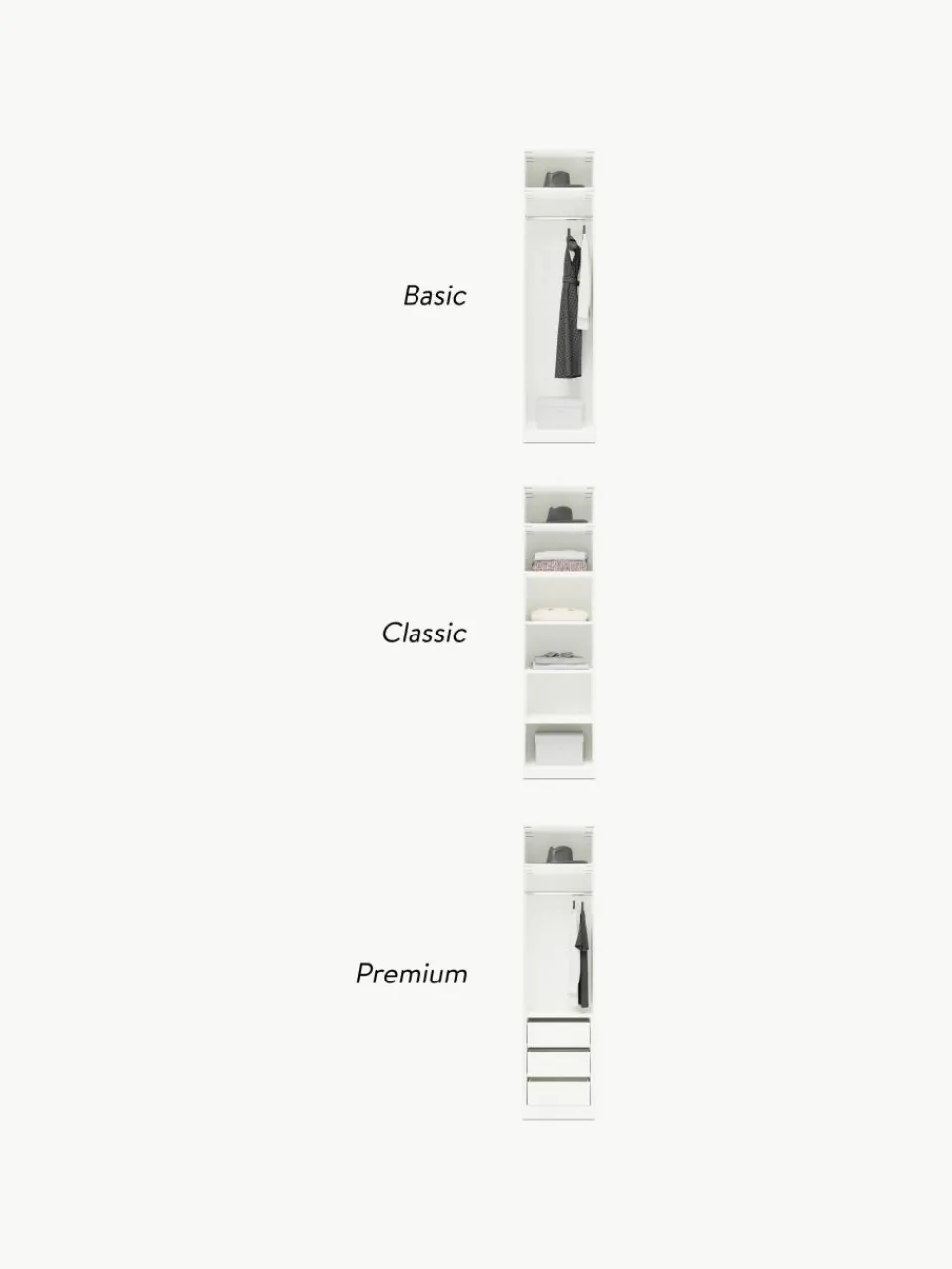 Modulaire draaideurkast Simone, 50 cm breed, diverse varianten^Westwing Collection Fashion