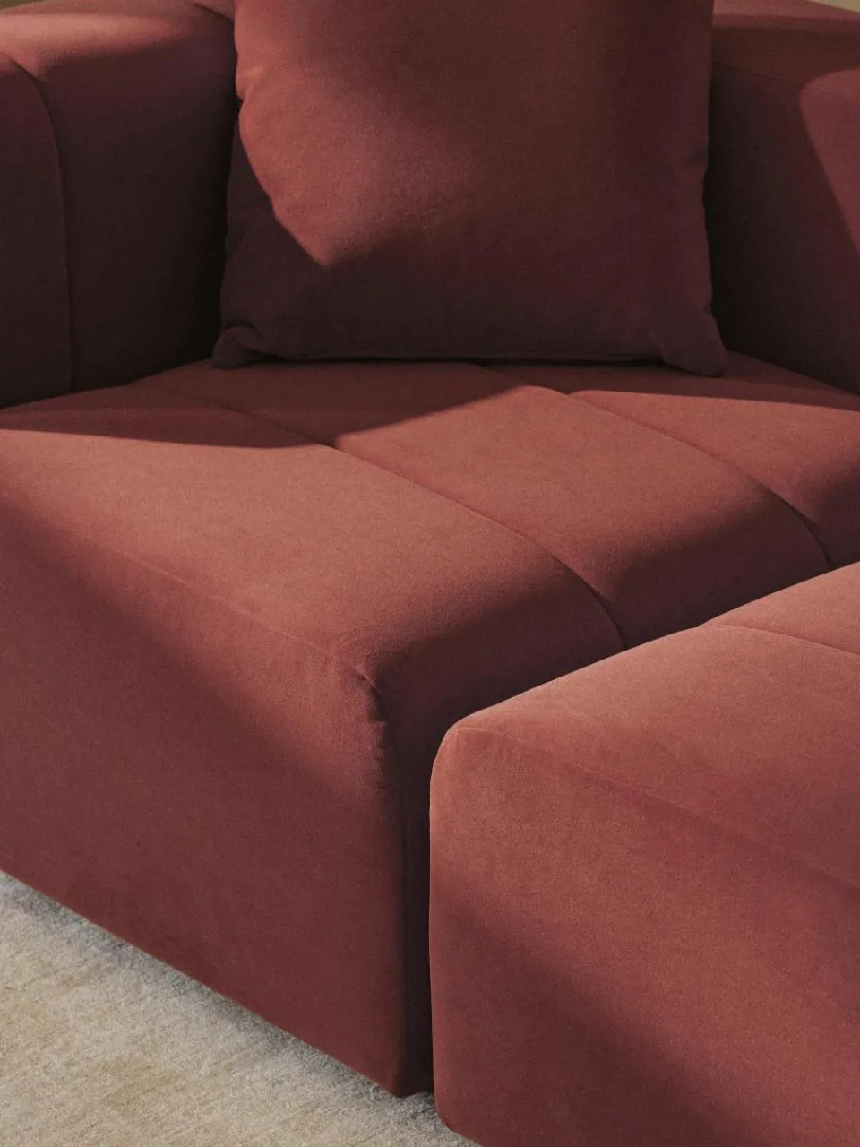 Modulaire fluwelen bank Lena (3-zits)^Westwing Collection New