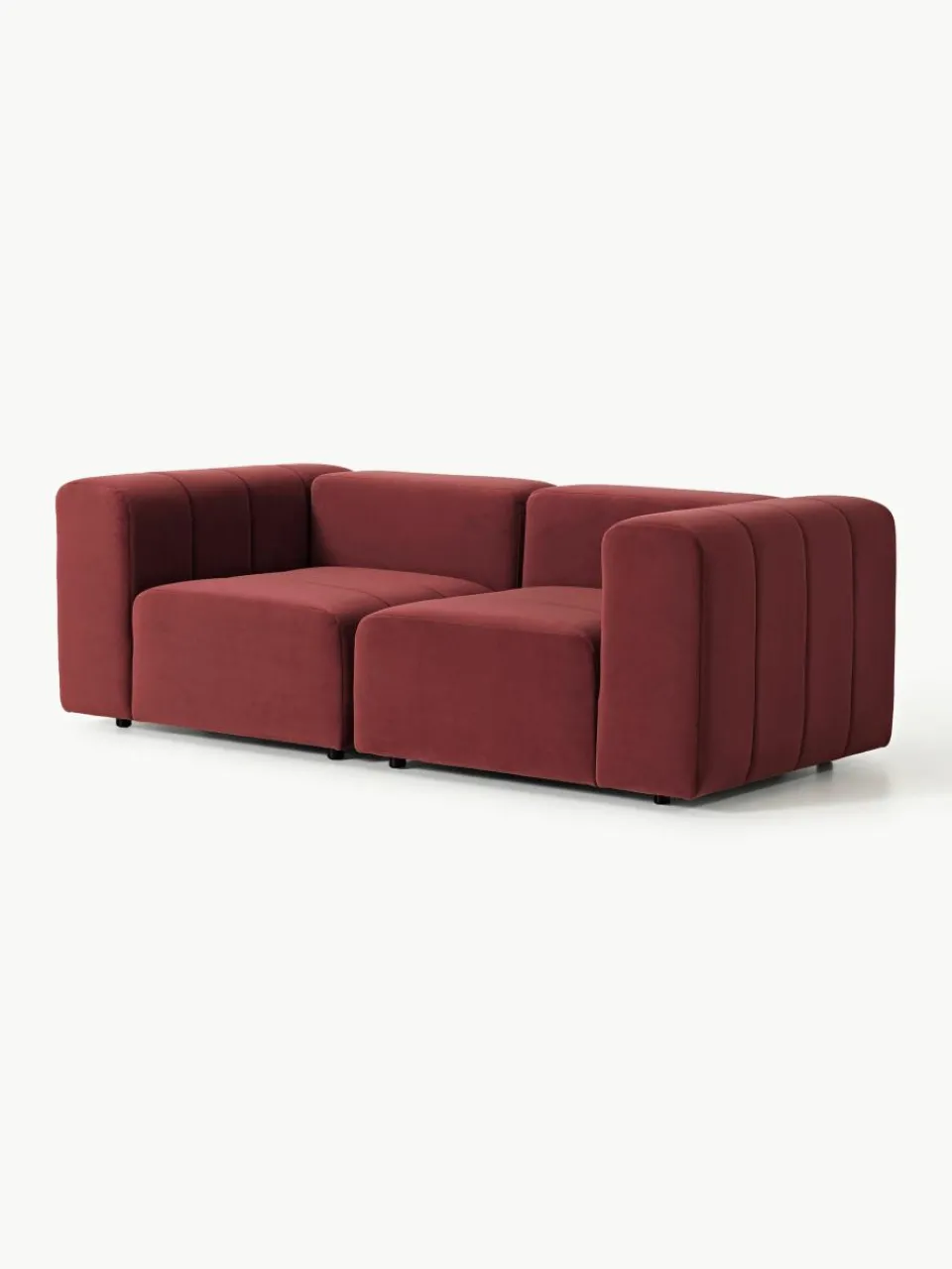 Modulaire fluwelen bank Lena (3-zits)^Westwing Collection New