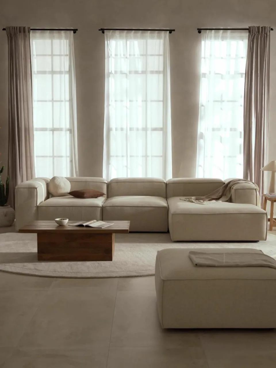 Modulaire hoekbank Lennon van linnenmix^Westwing Collection Hot