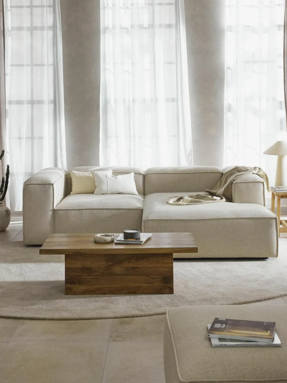 Modulaire hoekbank Lennon van linnenmix^Westwing Collection Clearance