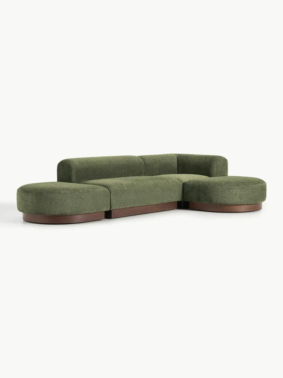 Modulaire hoekbank Natalie van teddy-bouclé^Westwing Collection Hot