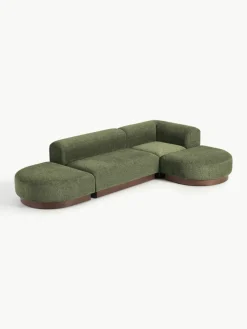Modulaire hoekbank Natalie van teddy-bouclé^Westwing Collection Hot
