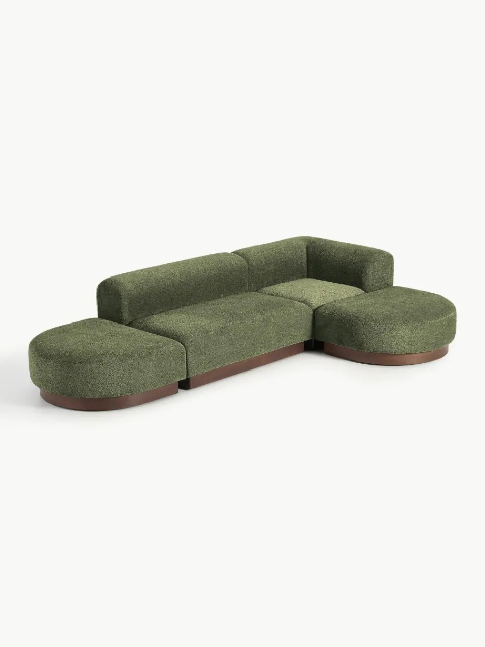 Modulaire hoekbank Natalie van teddy-bouclé^Westwing Collection Hot