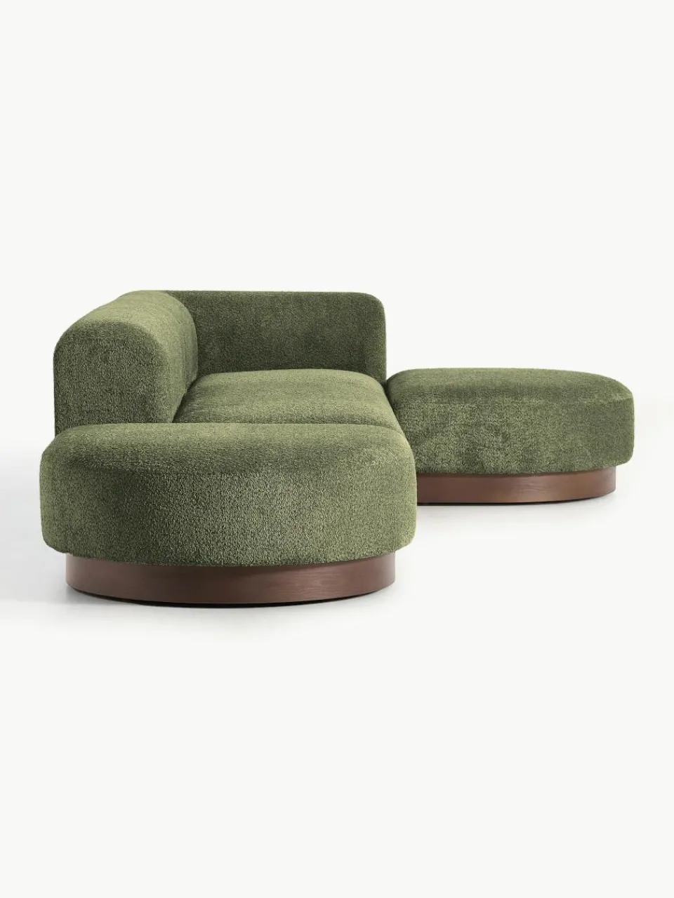 Modulaire hoekbank Natalie van teddy-bouclé^Westwing Collection Hot