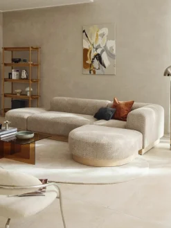 Modulaire hoekbank Natalie van teddy-bouclé^Westwing Collection Clearance