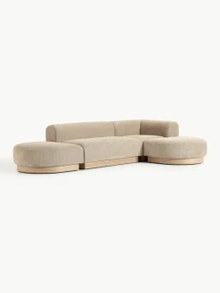 Modulaire hoekbank Natalie van teddy-bouclé^Westwing Collection Clearance