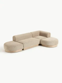 Modulaire hoekbank Natalie van teddy-bouclé^Westwing Collection Clearance