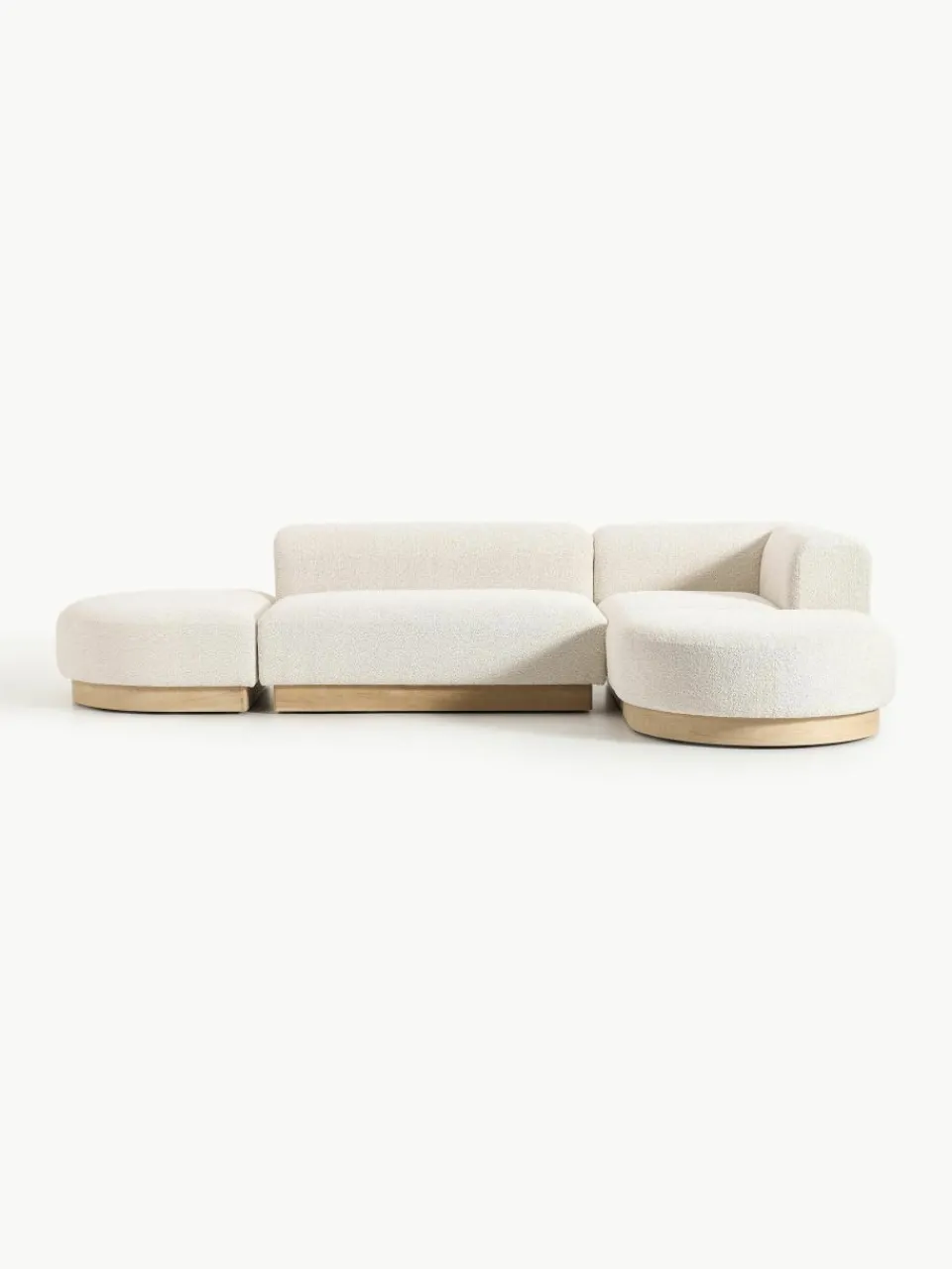 Modulaire hoekbank Natalie van teddy-bouclé^Westwing Collection Fashion