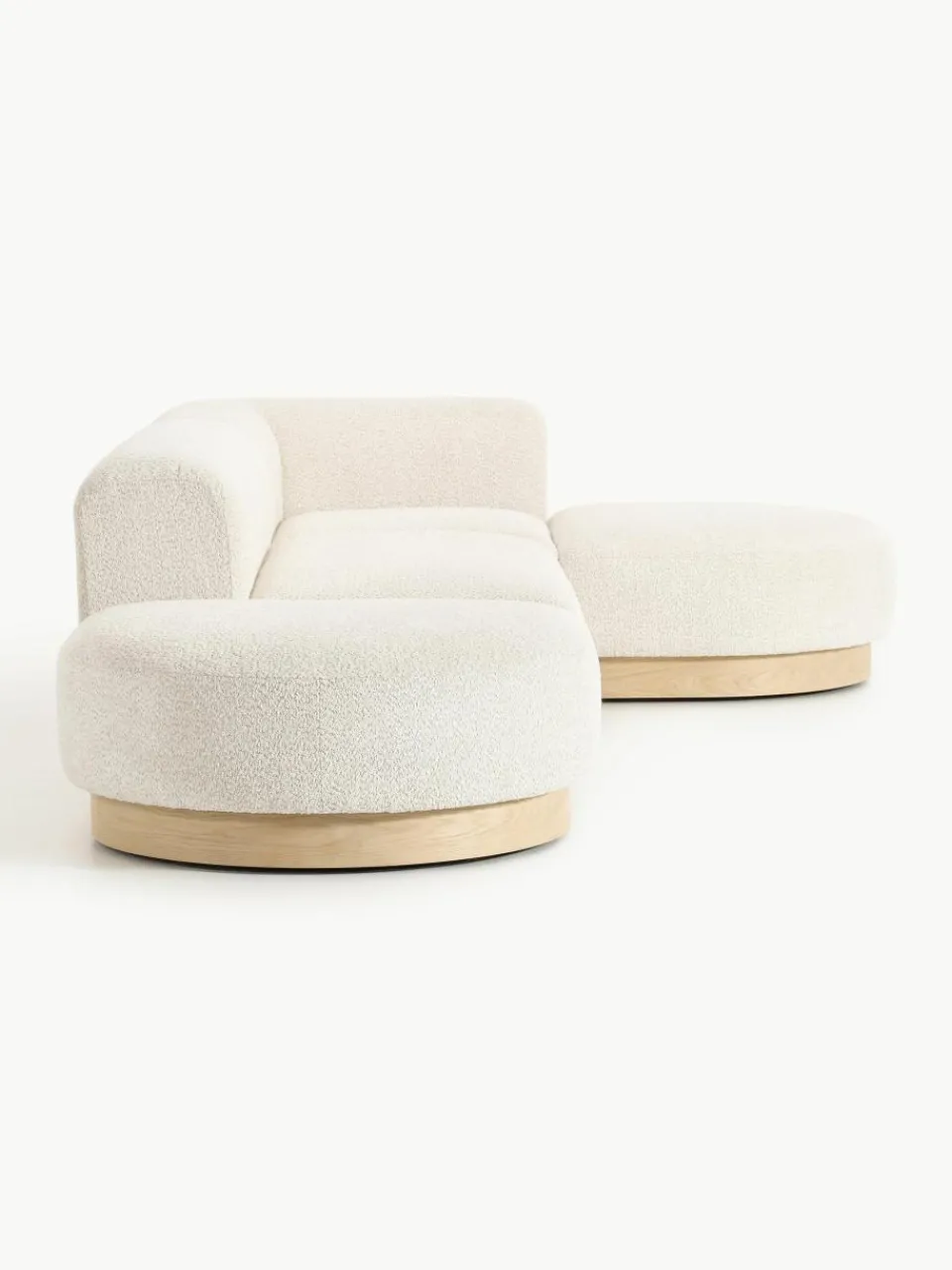 Modulaire hoekbank Natalie van teddy-bouclé^Westwing Collection Fashion