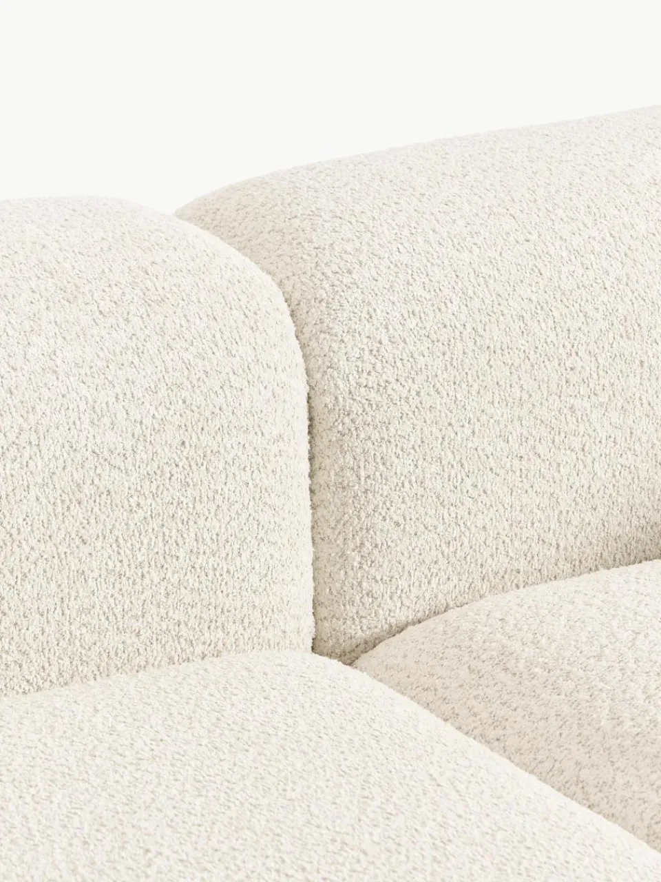Modulaire hoekbank Natalie van teddy-bouclé^Westwing Collection Fashion