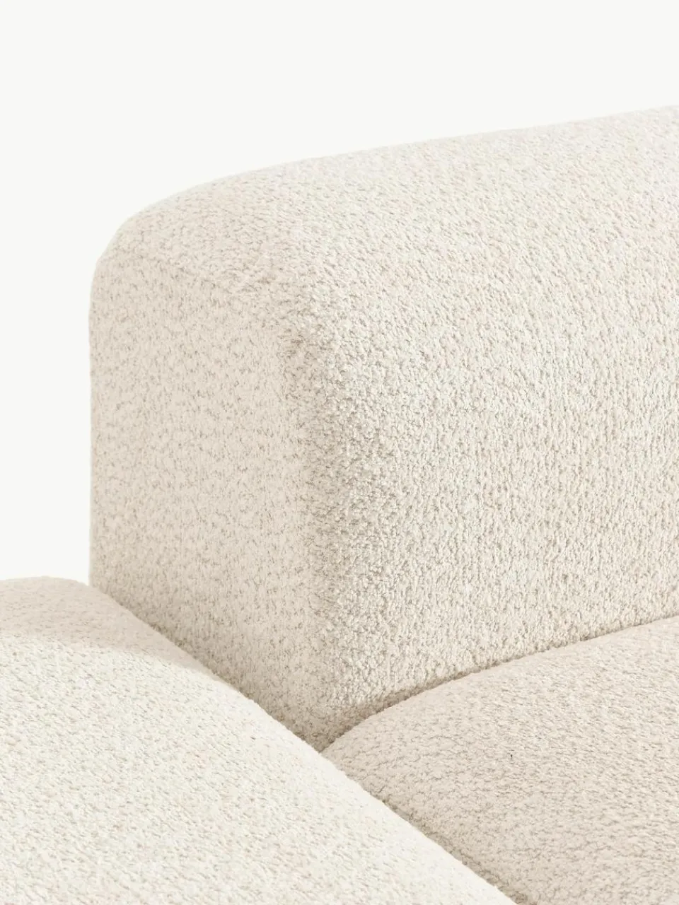 Modulaire hoekbank Natalie van teddy-bouclé^Westwing Collection Fashion