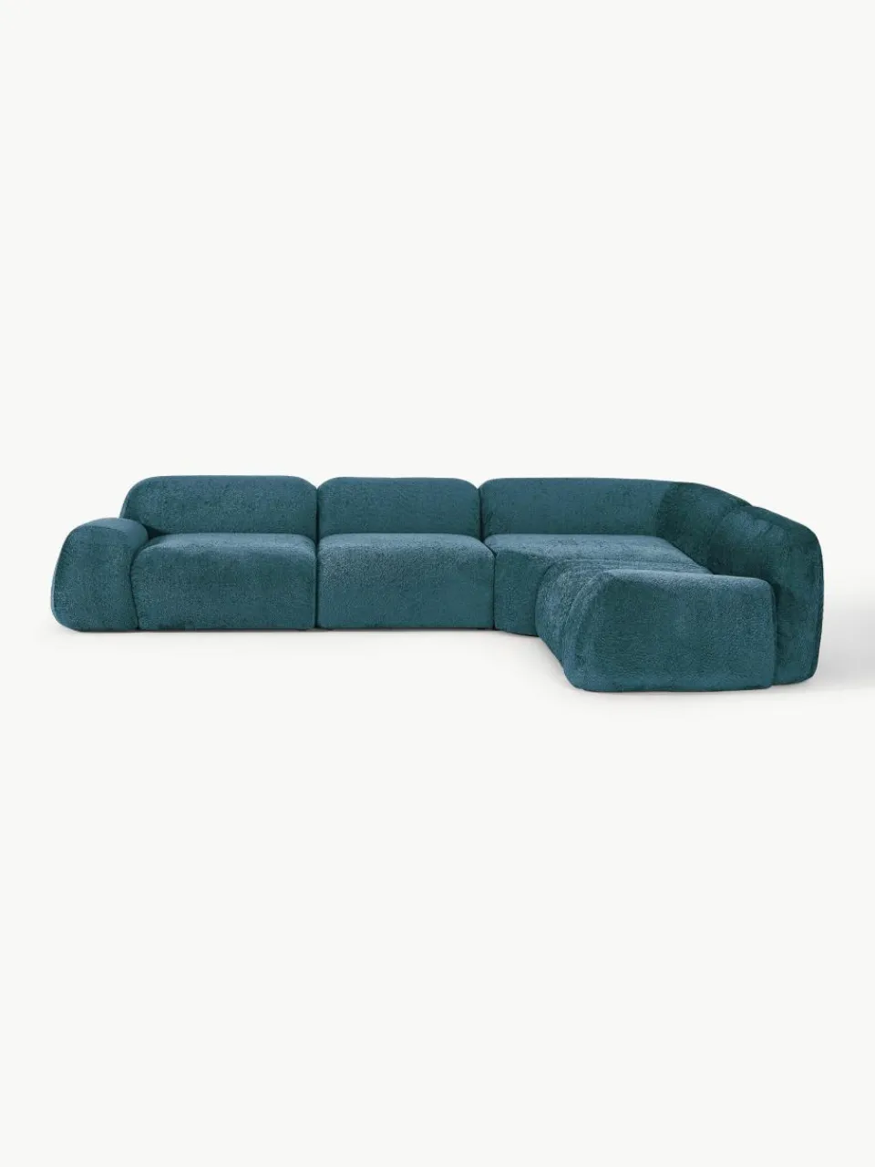Modulaire hoekbank Wolke (4-zits) van teddy bouclé^Westwing Collection Hot