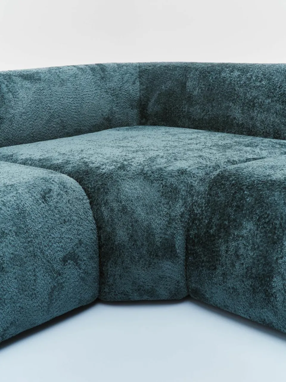 Modulaire hoekbank Wolke (4-zits) van teddy bouclé^Westwing Collection Hot