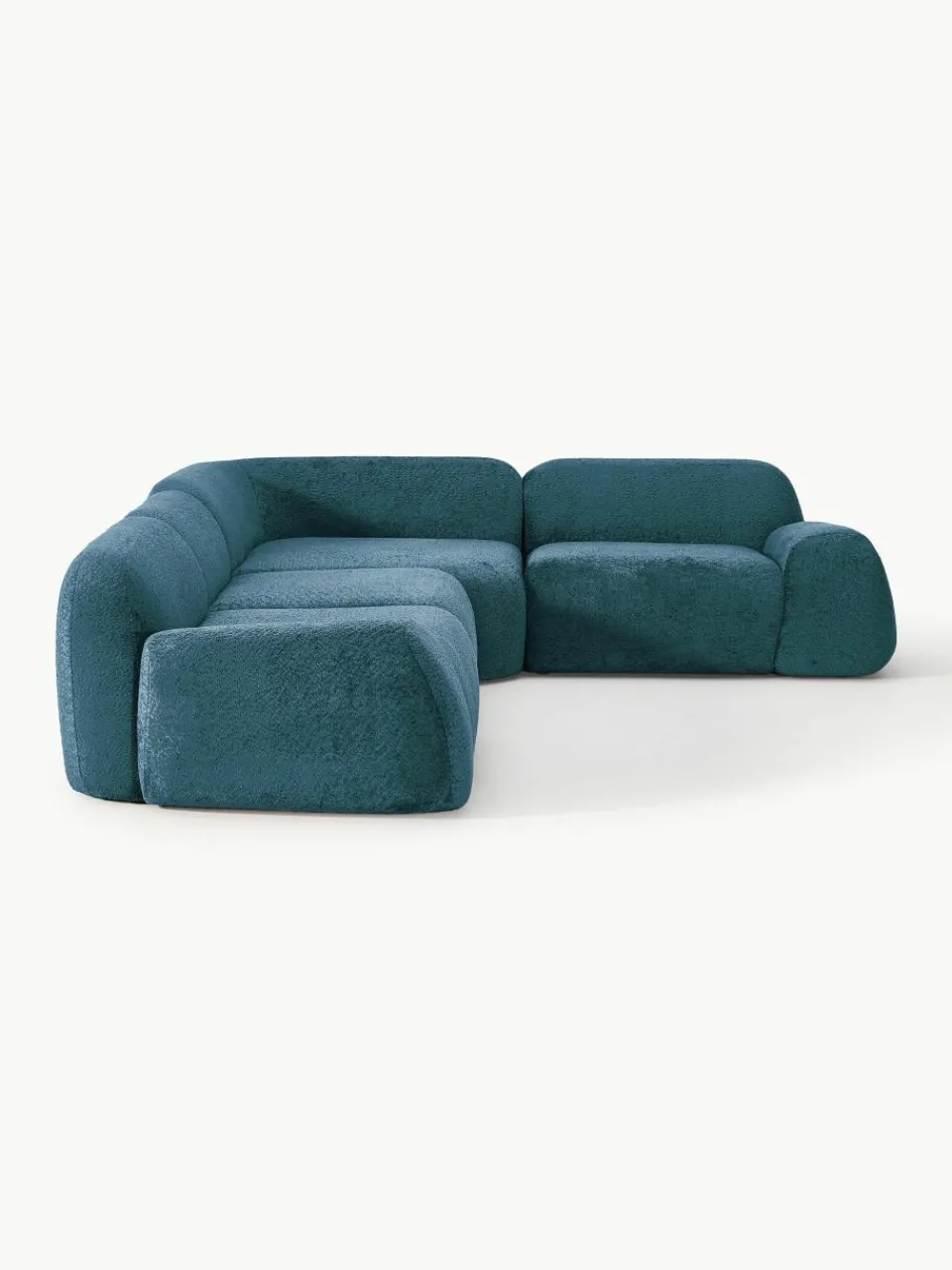 Modulaire hoekbank Wolke (4-zits) van teddy bouclé^Westwing Collection Hot