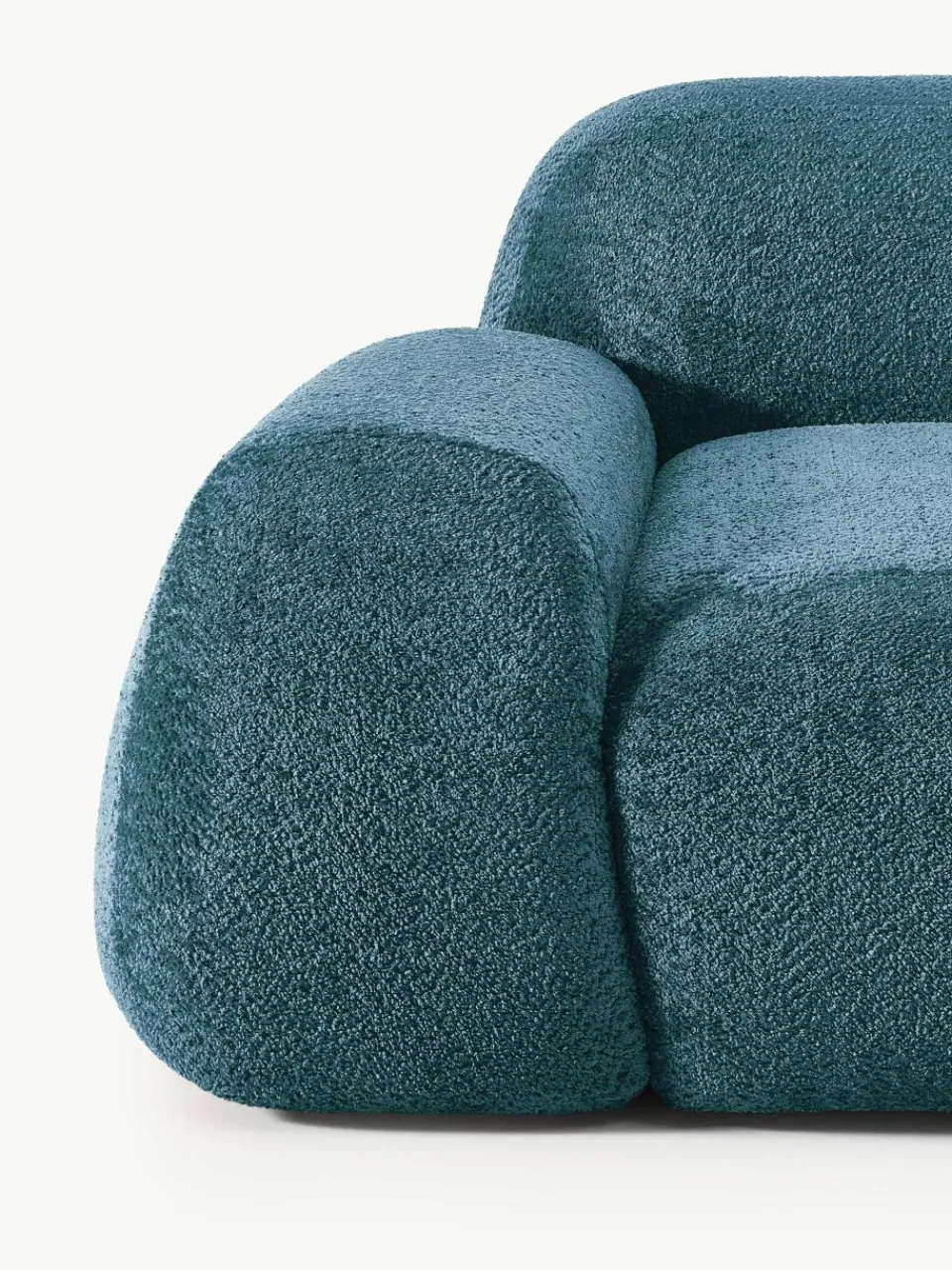 Modulaire hoekbank Wolke (4-zits) van teddy bouclé^Westwing Collection Hot