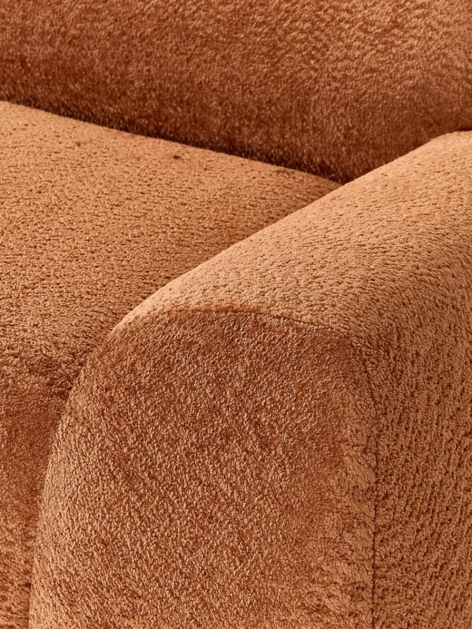 Modulaire hoekbank Wolke (4-zits) van teddy-bouclé^Westwing Collection Online
