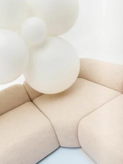 Modulaire hoekbank Wolke (4-zits) van bouclé^Westwing Collection Clearance