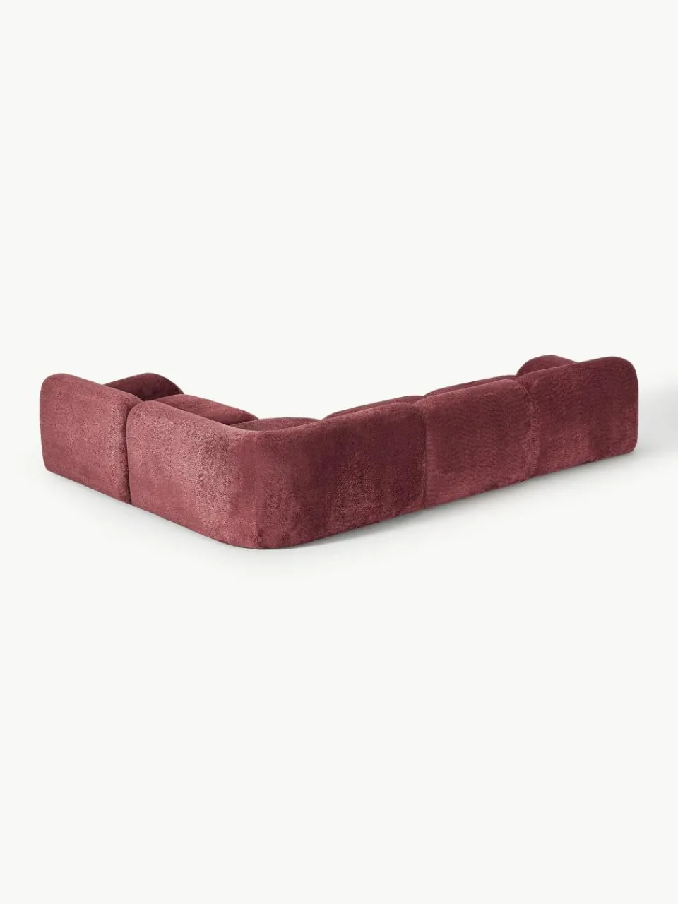 Modulaire hoekbank Wolke (4-zits) van teddy-bouclé^Westwing Collection Online