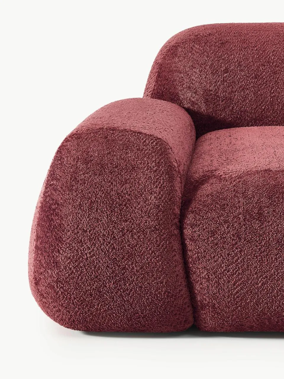 Modulaire hoekbank Wolke (4-zits) van teddy-bouclé^Westwing Collection Online