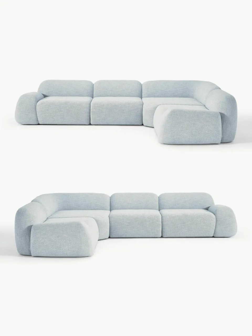 Modulaire hoekbank Wolke (4-zits) van bouclé^Westwing Collection Sale