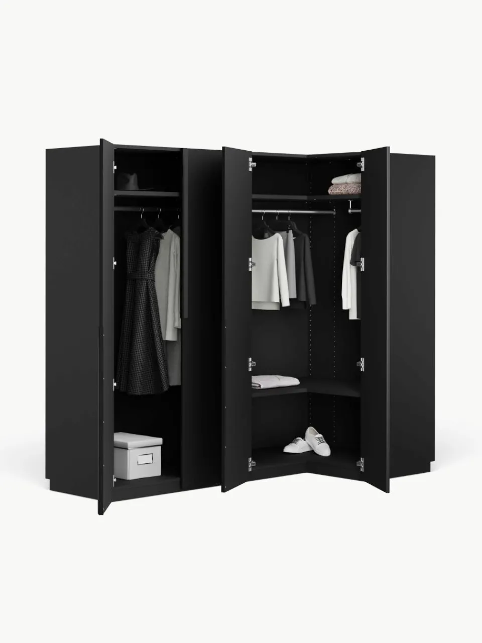 Modulaire hoekkast Leon, 215 cm breed, diverse varianten^Westwing Collection Hot