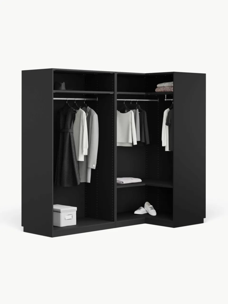 Modulaire hoekkast Leon, 215 cm breed, diverse varianten^Westwing Collection Hot