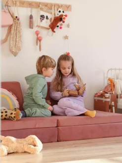Modulaire kinderbank Mila van fluweel, handgemaakt^Funzy Online