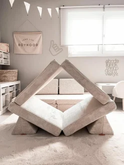 Modulaire kinderbank Mila van corduroy, handgemaakt^Funzy Hot