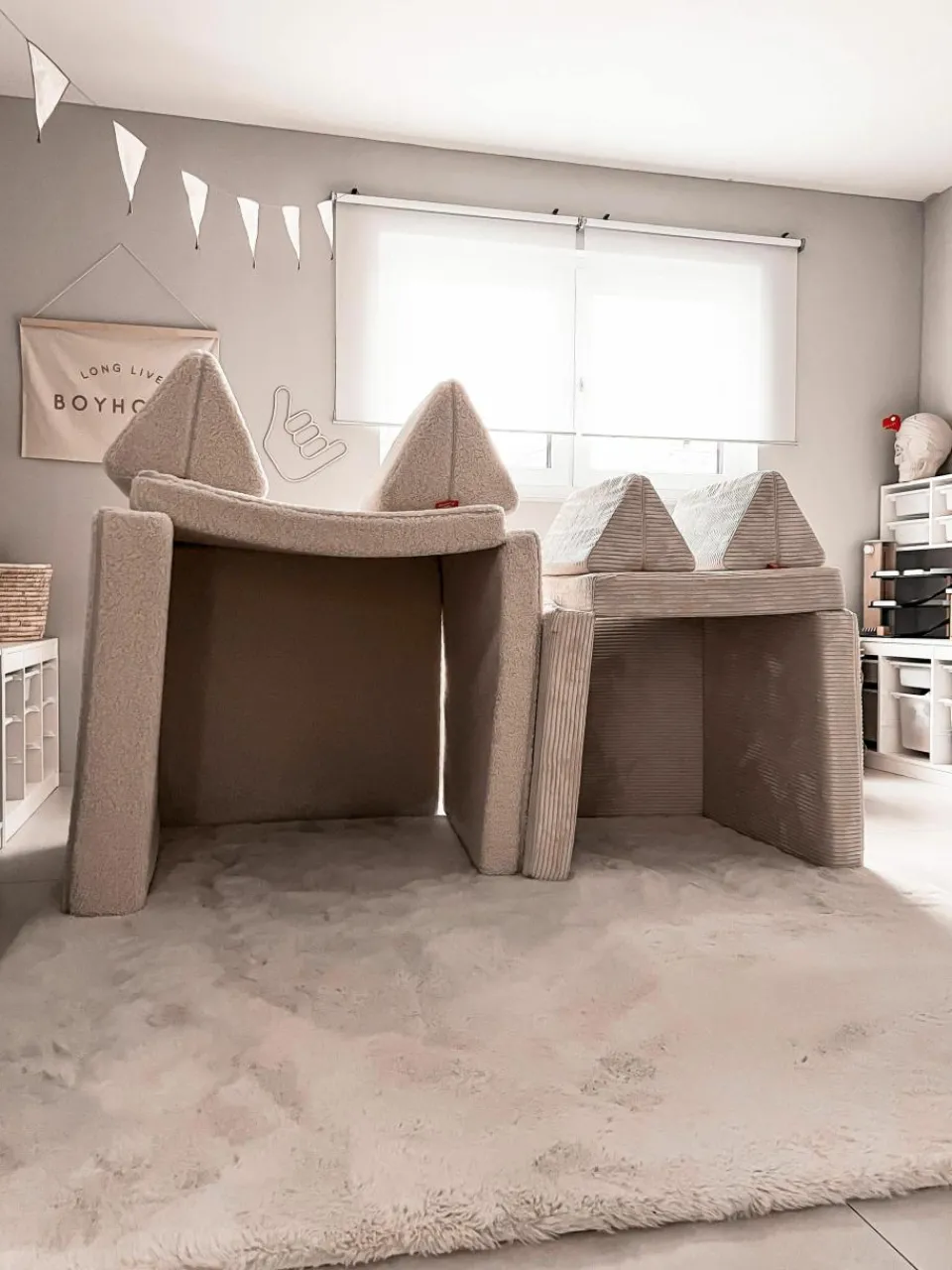 Modulaire kinderbank Mila van corduroy, handgemaakt^Funzy Hot