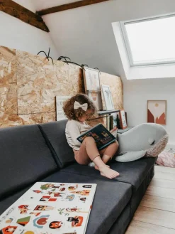 Modulaire kinderbank Mila van fluweel, handgemaakt^Funzy New