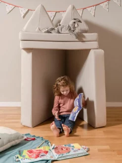 Modulaire kinderbank Mila van fluweel, handgemaakt^Funzy Fashion