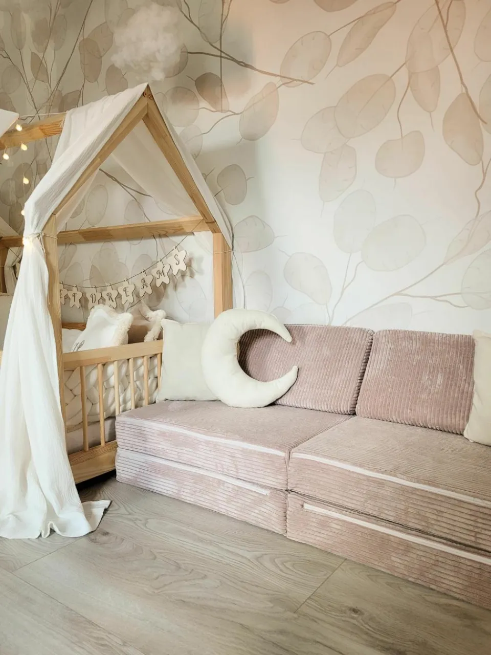 Modulaire kinderbank Mila van corduroy, handgemaakt^Funzy Online