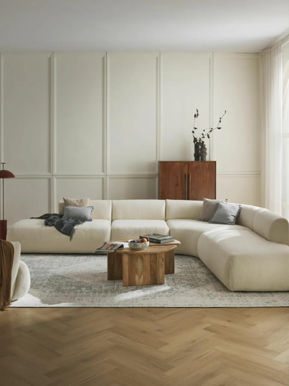 Modulaire teddy hoekbank Sofia (4-zits)^Westwing Collection Outlet