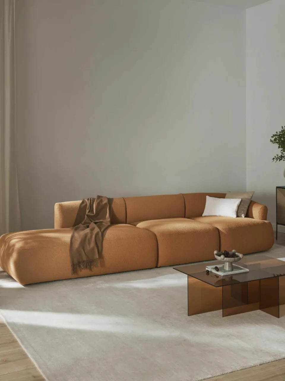 Modulaire XL chaise longue Sofia van bouclé stof^Westwing Collection Discount